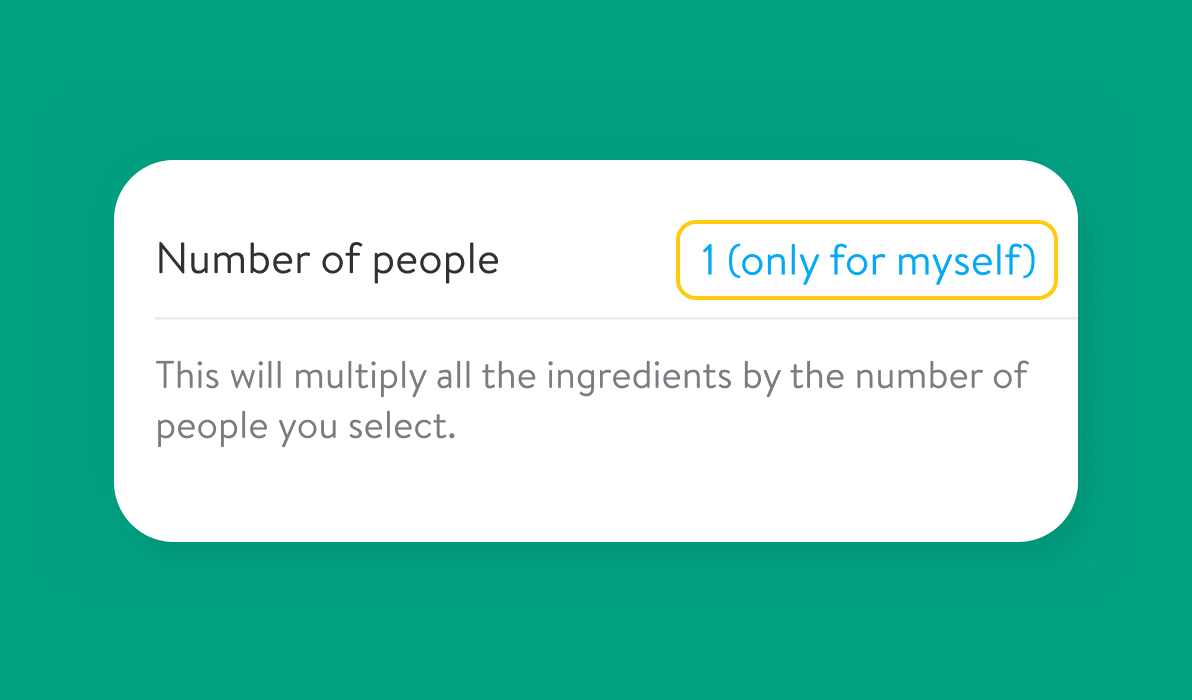 Screenshot of grocery shopping list number of people adjuster